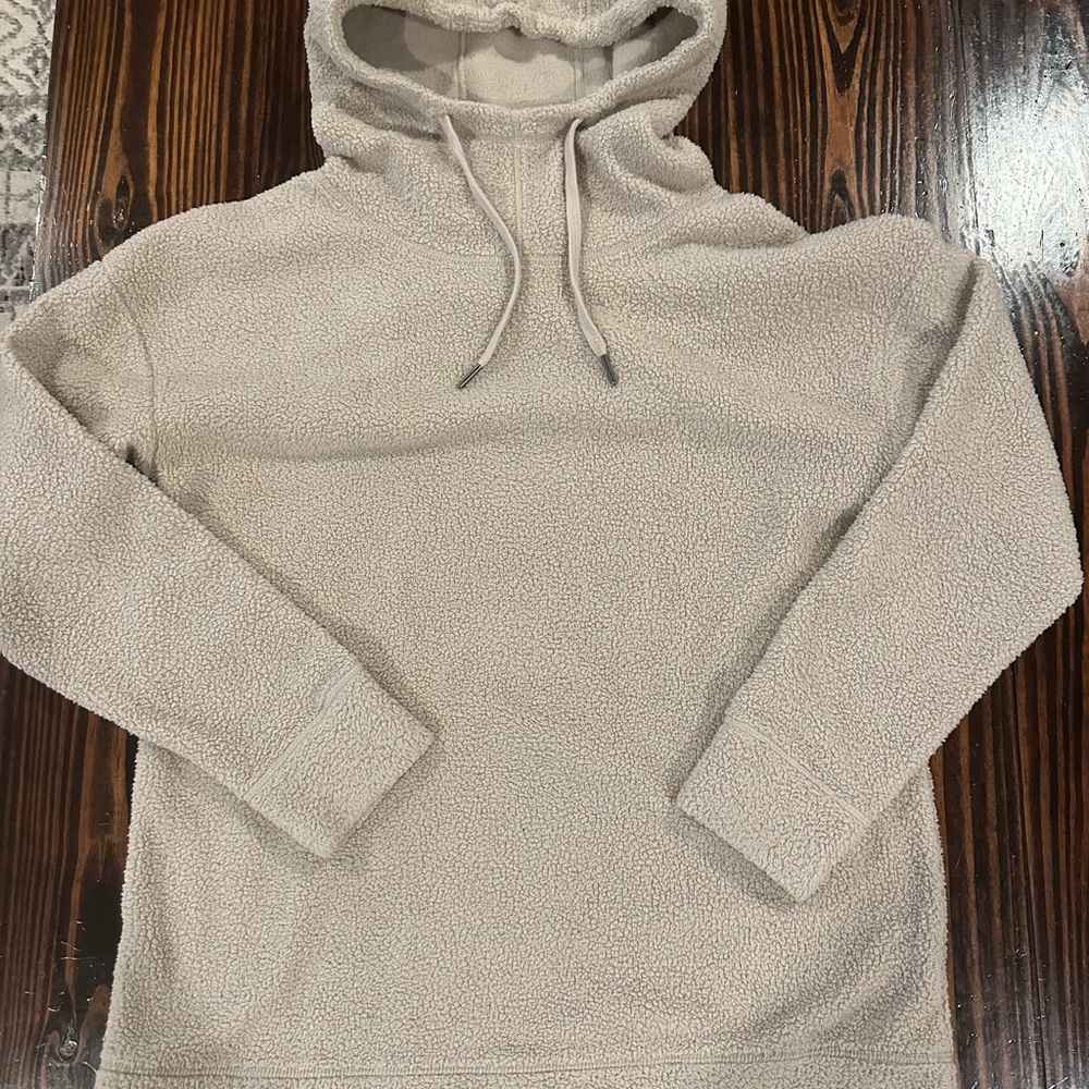 32 Degrees Cream Hoodie Womens Sherpa Sweatshirt